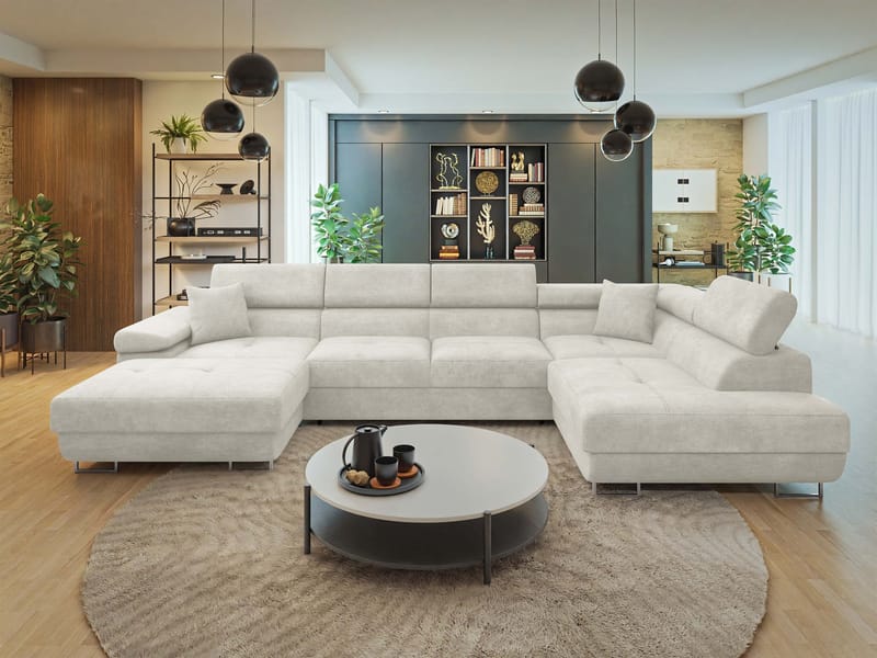 Gabina 5-seters U-formet sovesofa med divan og sjeselong - Lumo 55 - Møbler - Sofaer - Sovesofaer