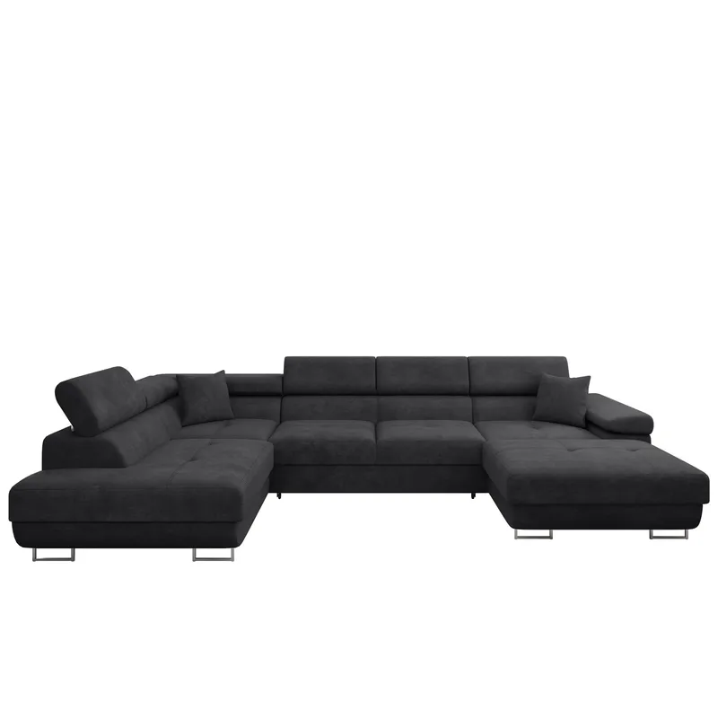 Gabina 5-seters U-formet sovesofa med divan og sjeselong - svart - Møbler - Sofaer - Sovesofaer