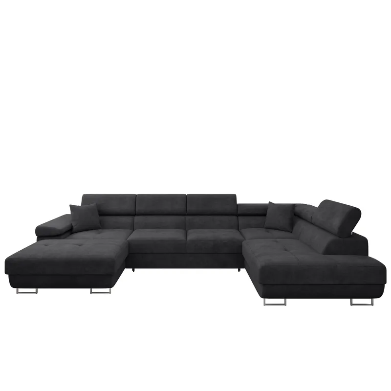 Gabina 5-seters U-formet sovesofa med divan og sjeselong - svart - Møbler - Sofaer - Sovesofaer