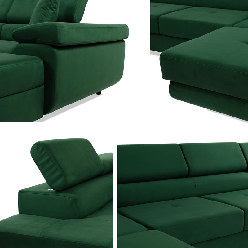 Gabina 5-seters U-formet sovesofa med divan og sjeselong - svart - Møbler - Sofaer - Sovesofaer