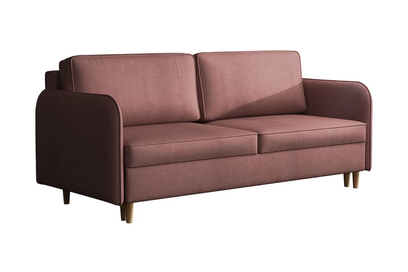 Gaja 2-seter Sofa - Rosa - Sovesofaer - 2 seters sovesofa - Fløyel sofaer