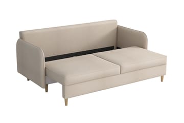 Gaja 2-seter Sovesofa Runde Armlener i Stoff - Beige - Møbler - Sofaer - Sovesofaer