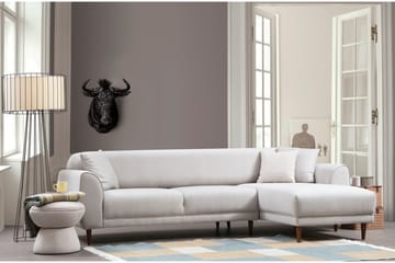 Gajanejos 5-seter Høyrevendt L-formet Sovesofa 87x237 cm i Stoff - Beige - Møbler - Sofaer - Sovesofaer