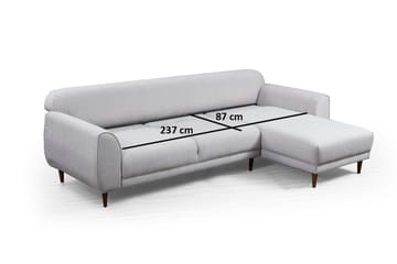 Gajanejos 5-seter Høyrevendt L-formet Sovesofa 87x237 cm i Stoff - Beige - Møbler - Sofaer - Sovesofaer
