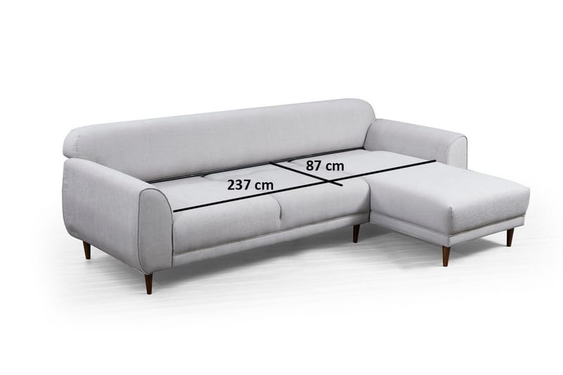 Gajanejos 5-seter Høyrevendt L-formet Sovesofa 87x237 cm i Stoff - Beige - Møbler - Sofaer - Sovesofaer