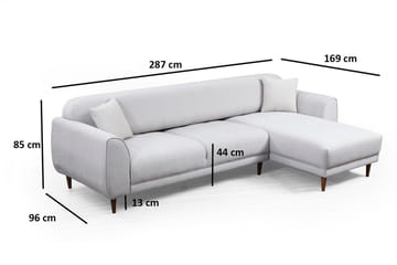 Gajanejos 5-seter Høyrevendt L-formet Sovesofa 87x237 cm i Stoff - Beige - Møbler - Sofaer - Sovesofaer