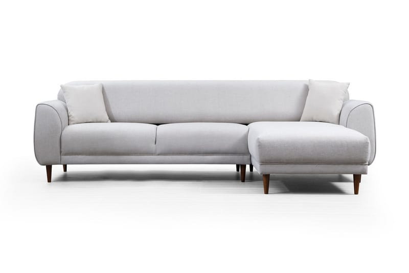 Gajanejos 5-seter Høyrevendt L-formet Sovesofa 87x237 cm i Stoff, Beige