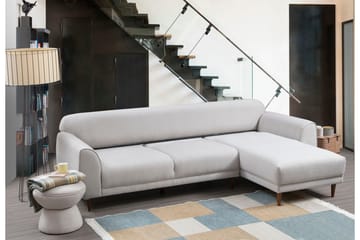 Gajanejos 5-seter Høyrevendt L-formet Sovesofa 87x237 cm i Stoff - Beige - Møbler - Sofaer - Sovesofaer