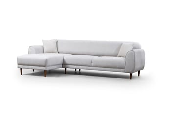 Gajanejos 5-seter Venstrevendt L-formet Sovesofa 87x237 cm i Stoff - Lysegrå - Møbler - Sofaer - Sovesofaer