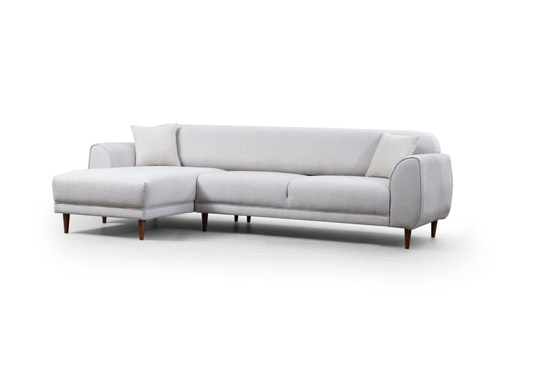 Gajanejos 5-seter Venstrevendt L-formet Sovesofa 87x237 cm i Stoff - Lysegrå - Møbler - Sofaer - Sovesofaer