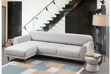 Gajanejos 5-seter Venstrevendt L-formet Sovesofa 87x237 cm i Stoff - Lysegrå - Møbler - Sofaer - Sovesofaer