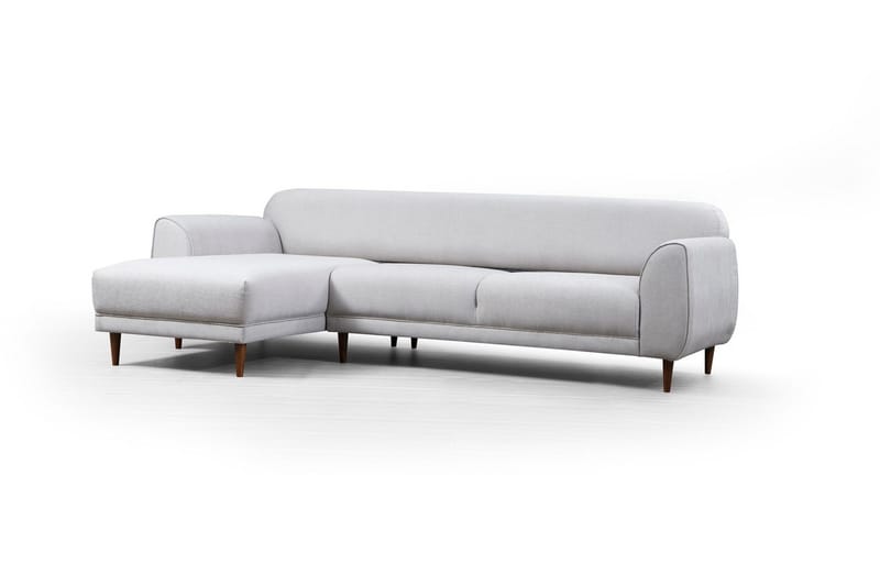 Gajanejos 5-seter Venstrevendt L-formet Sovesofa 87x237 cm i Stoff - Lysegrå - Møbler - Sofaer - Sovesofaer