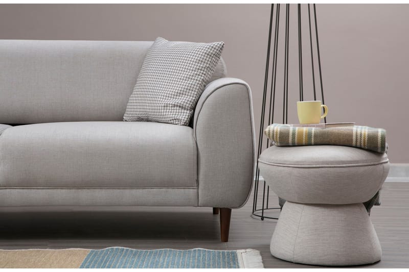 Gajanejos 5-seter Venstrevendt L-formet Sovesofa 87x237 cm i Stoff - Lysegrå - Møbler - Sofaer - Sovesofaer