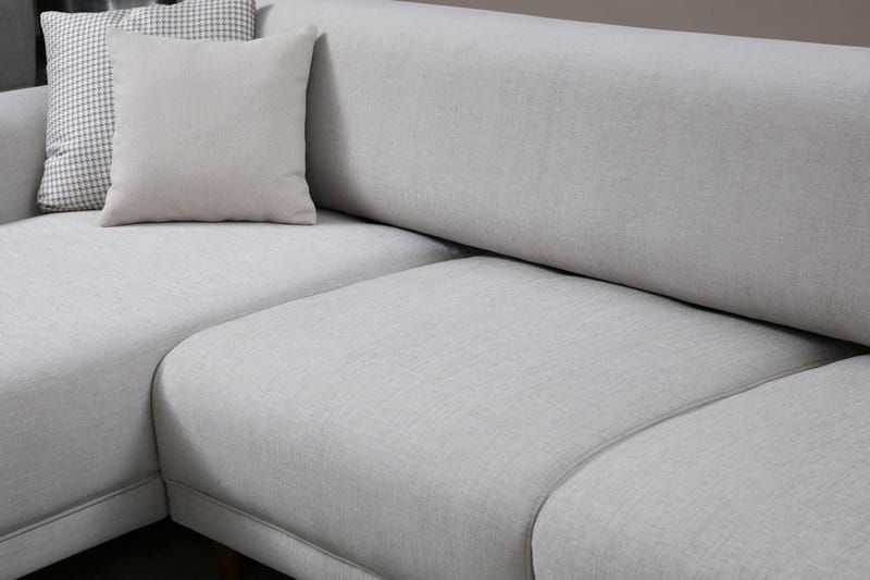 Gajanejos 5-seter Venstrevendt L-formet Sovesofa 87x237 cm i Stoff - Lysegrå - Møbler - Sofaer - Sovesofaer