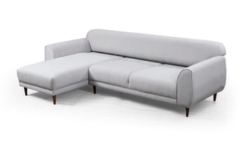 Gajanejos 5-seter Venstrevendt L-formet Sovesofa 87x237 cm i Stoff - Lysegrå - Møbler - Sofaer - Sovesofaer