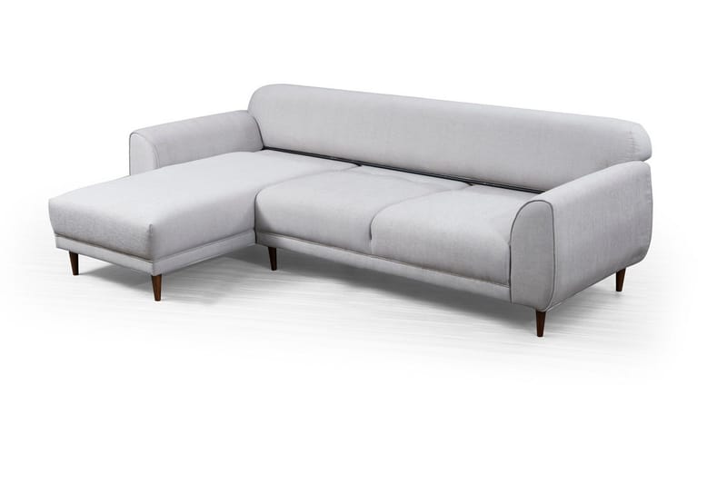 Gajanejos 5-seter Venstrevendt L-formet Sovesofa 87x237 cm i Stoff - Lysegrå - Møbler - Sofaer - Sovesofaer