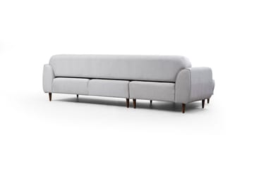 Gajanejos 5-seter Venstrevendt L-formet Sovesofa 87x237 cm i Stoff - Lysegrå - Møbler - Sofaer - Sovesofaer