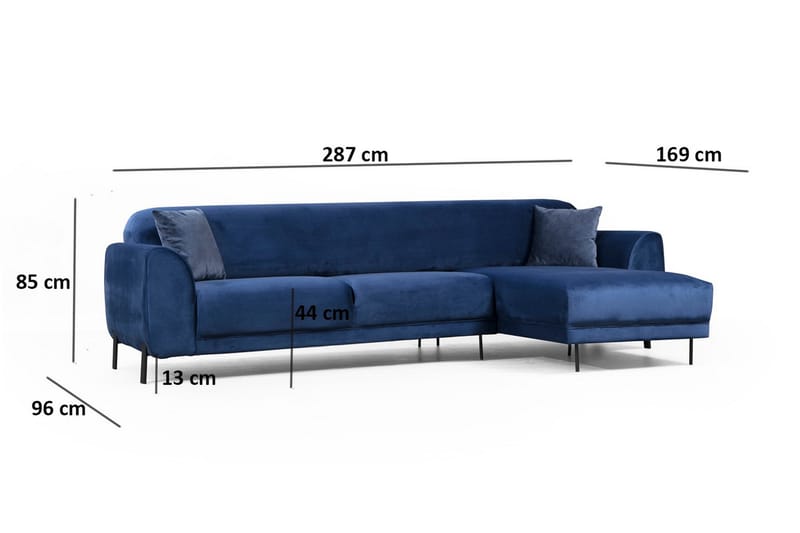 Gajanejos Divansovesofa - Blå - Møbler - Sofaer - Sovesofaer
