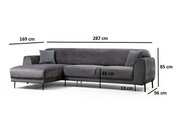 Gajanejos Divansovesofa - Grå - Møbler - Sofaer - Sovesofaer