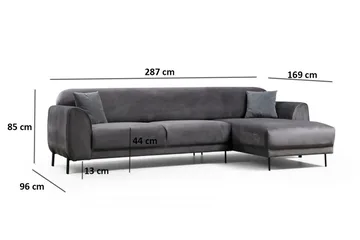 Gajanejos Divansovesofa - Grå - Møbler - Sofaer - Sovesofaer