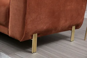 Gajanejos Venstrevendt Sovesofa med Sjeselong 87x237 cm i Fløyel - Terrakotta - Møbler - Sofaer - Sovesofaer