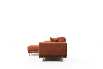 Gajanejos Venstrevendt Sovesofa med Sjeselong 87x237 cm i Fløyel - Terrakotta - Møbler - Sofaer - Sovesofaer