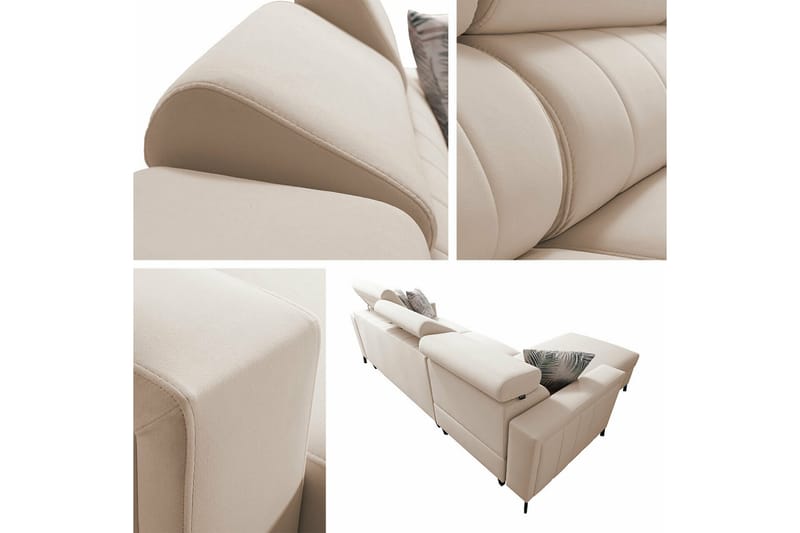 Galbally 3-seters Hjørnesovesofa - Beige Krem - Sovesofaer - Hjørnesovesofa