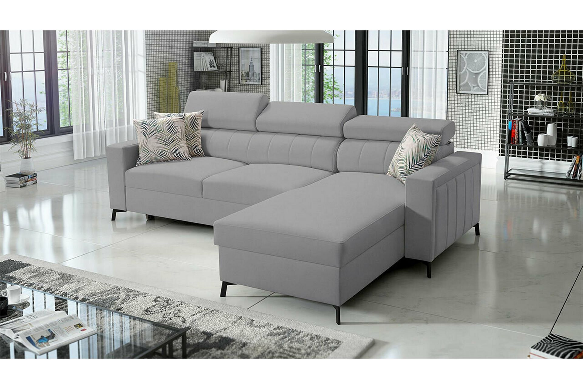 Galbally 3-seters Hjørnesovesofa - Lysegrå/Mørkegrå - Møbler - Sofaer - Sovesofaer