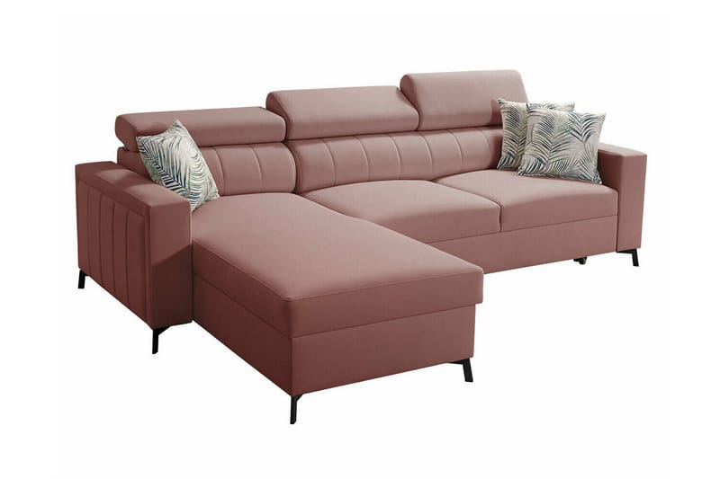 Galbally 3-seters Hjørnesovesofa - Lyserosa - Møbler - Sofaer - Sovesofaer