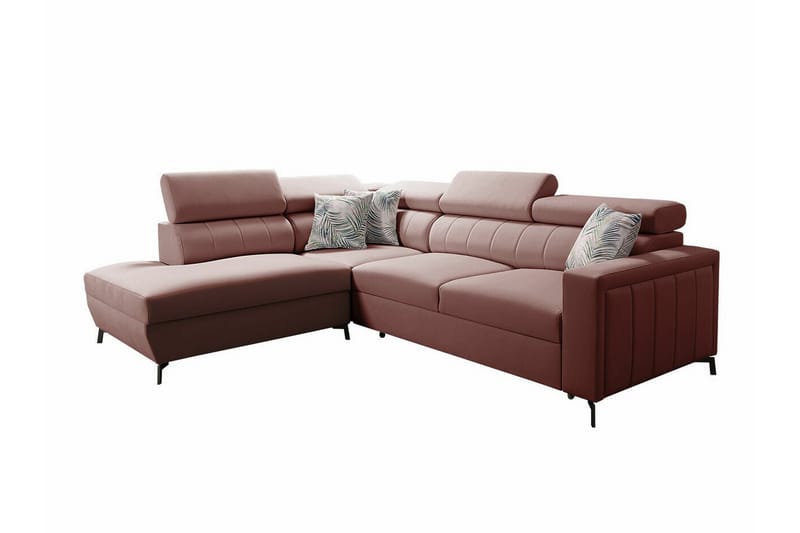 Galbally 3-seters Hjørnesovesofa - Lyserosa - Møbler - Sofaer - Sovesofaer
