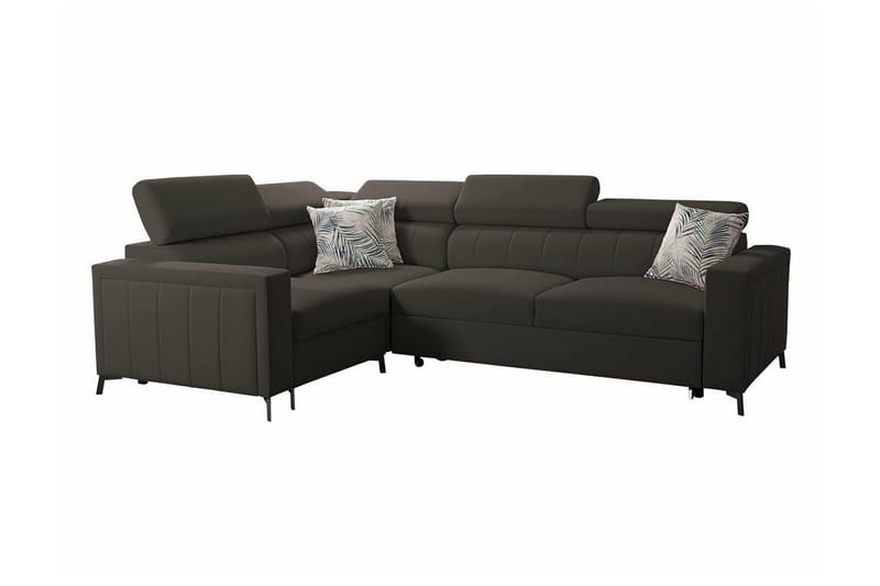 Galbally 3-seters Hjørnesovesofa - Mørkebrun - Møbler - Sofaer - Sovesofaer
