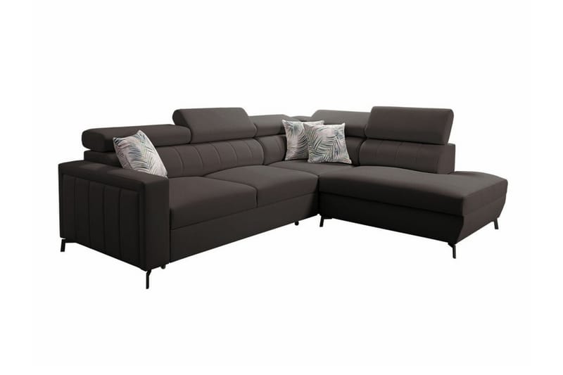Galbally 3-seters Hjørnesovesofa - Mørkebrun - Møbler - Sofaer - Sovesofaer