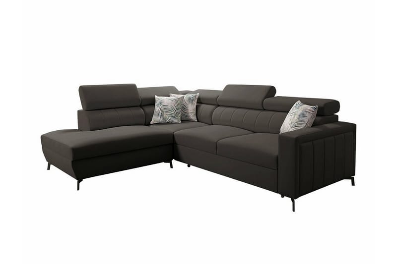 Galbally 3-seters Hjørnesovesofa - Mørkebrun - Møbler - Sofaer - Sovesofaer