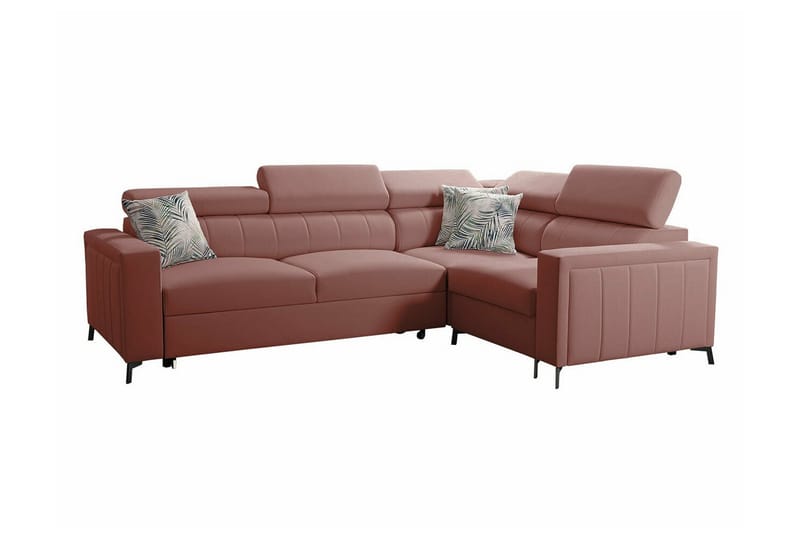 Galbally 3-seters Hjørnesovesofa - Mørkerosa - Møbler - Sofaer - Sovesofaer