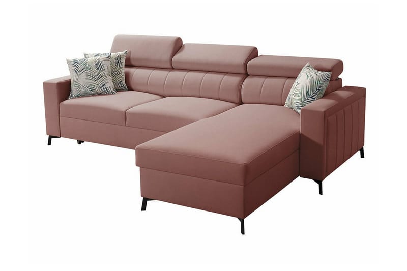 Galbally 3-seters Hjørnesovesofa - Rosa - Møbler - Sofaer - Sovesofaer