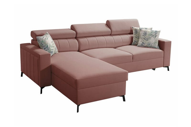 Galbally 3-seters Hjørnesovesofa - Rosa - Møbler - Sofaer - Sovesofaer