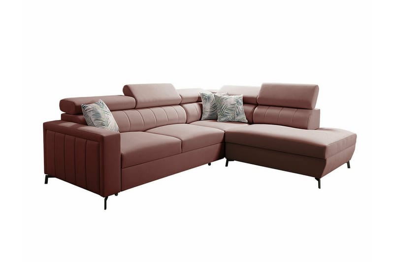 Galbally 3-seters Hjørnesovesofa - Rosa - Møbler - Sofaer - Sovesofaer