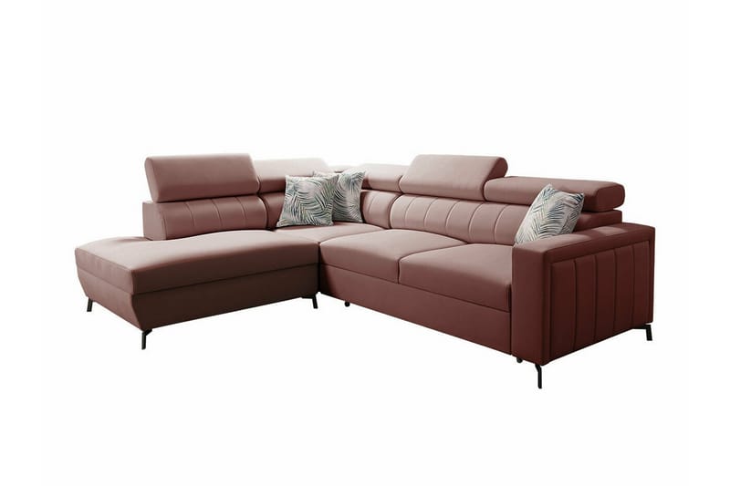 Galbally 3-seters Hjørnesovesofa - Rosa - Møbler - Sofaer - Sovesofaer