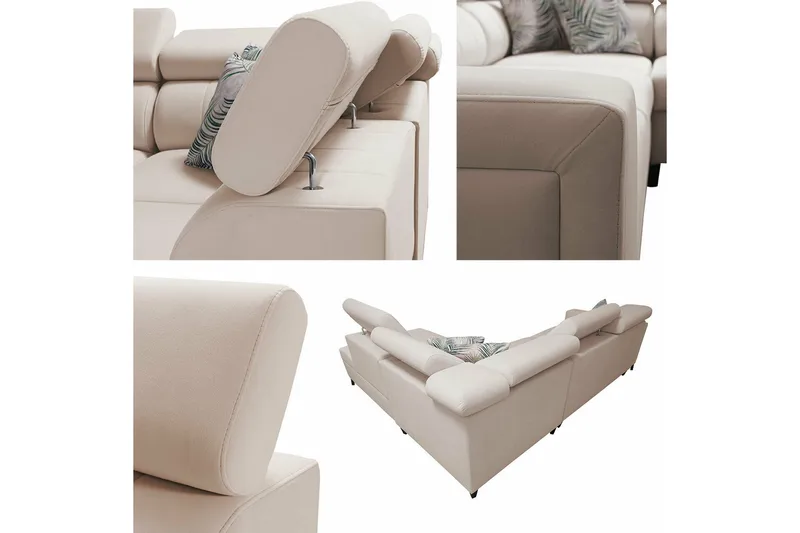 Galbally 3-sits Hörnbäddsoffa Beige/Light beige - Møbler - Sofaer - Sovesofaer