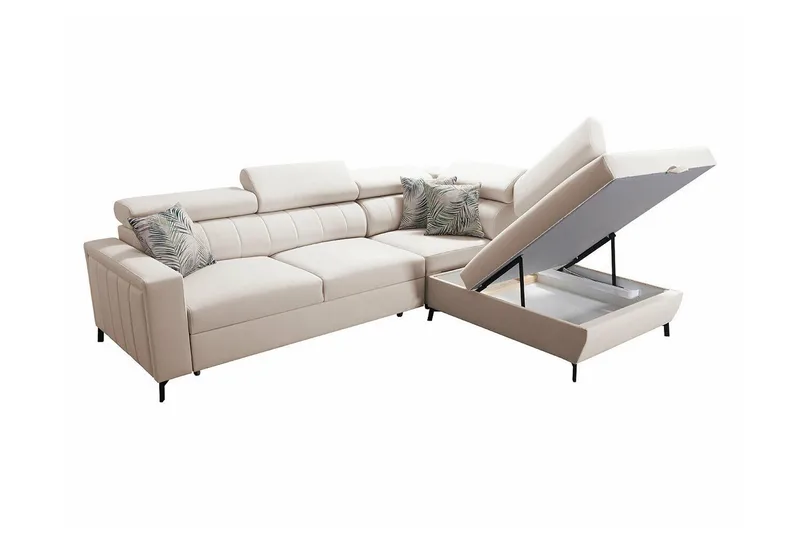Galbally 3-sits Hörnbäddsoffa Beige/Light beige - Møbler - Sofaer - Sovesofaer