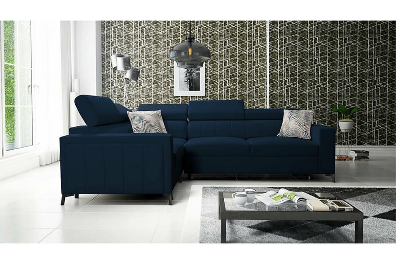 Galbally 3-sits Hörnbäddsoffa Dark blue - Møbler - Sofaer - Sovesofaer