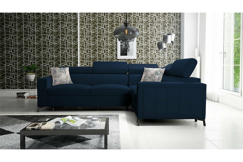 Galbally 3-sits Hörnbäddsoffa Dark blue - Møbler - Sofaer - Sovesofaer