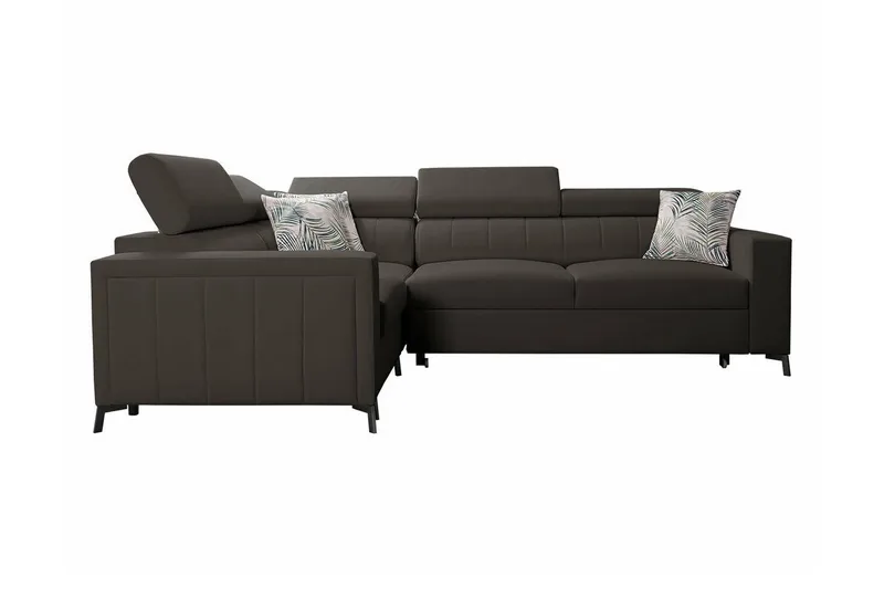 Galbally 3-sits Hörnbäddsoffa Dark brown - Møbler - Sofaer - Sovesofaer