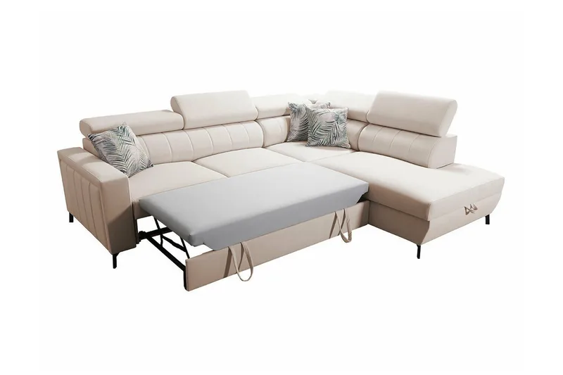 Galbally 3-sits Hörnbäddsoffa Dark brown - Møbler - Sofaer - Sovesofaer