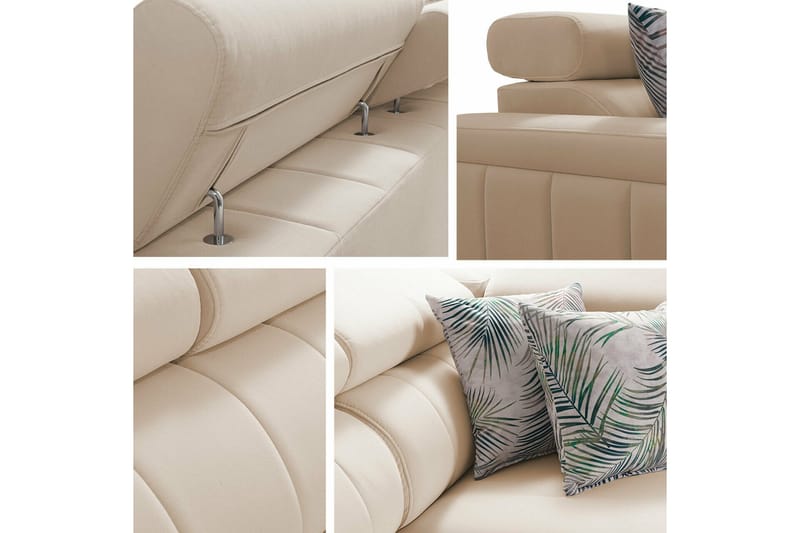 Galbally 3-sits Hörnbäddsoffa Light grey - Møbler - Sofaer - Sovesofaer