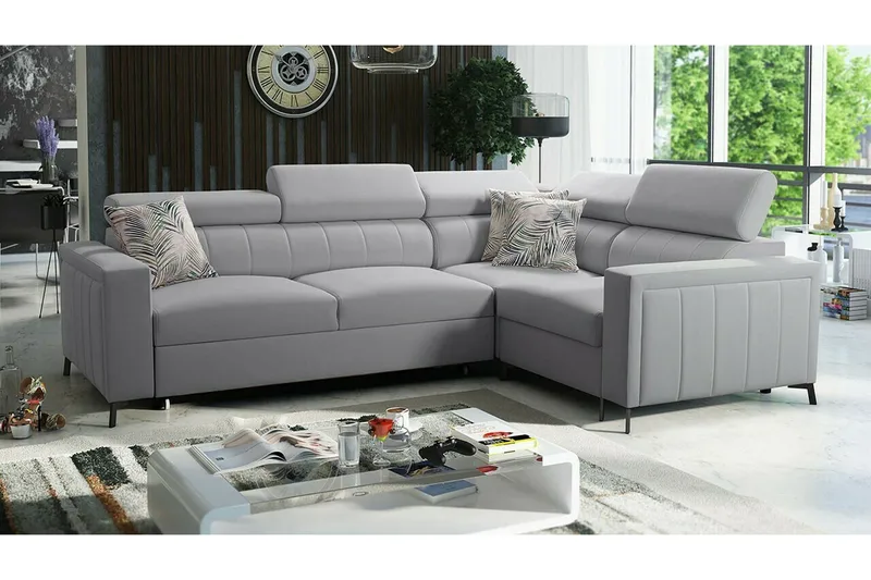 Galbally 3-sits Hörnbäddsoffa Light grey - Møbler - Sofaer - Sovesofaer
