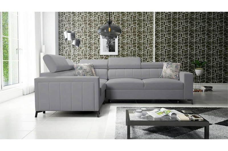 Galbally 3-sits Hörnbäddsoffa Ljusgrå - Møbler - Sofaer - Sovesofaer
