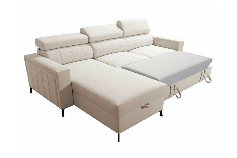 Galbally 3-sits Hörnbäddsoffa Ljusgrå - Møbler - Sofaer - Sovesofaer