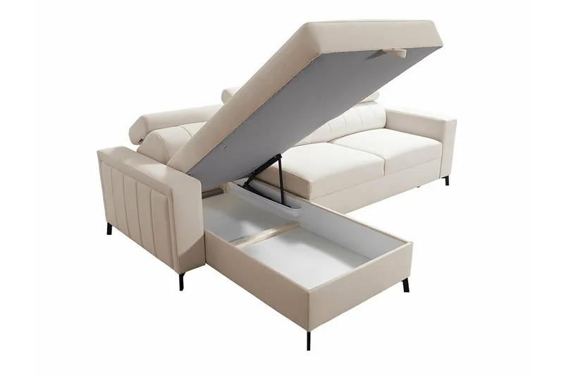 Galbally 3-sits Hörnbäddsoffa Ljusgrå - Møbler - Sofaer - Sovesofaer