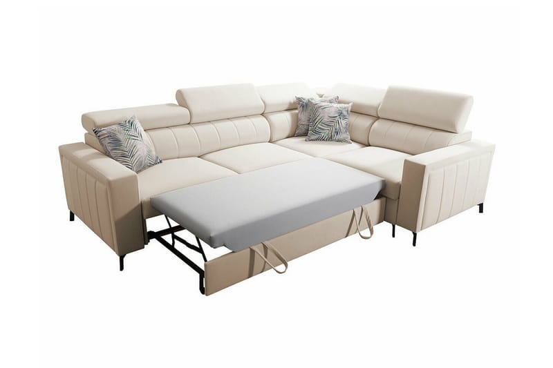 Galbally 3-sits Hörnbäddsoffa NO_BRAND Dark brown - Møbler - Sofaer - Sovesofaer